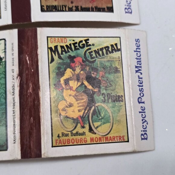 Vintage Bicycle Poster Matches Box Collection Featuring Retro Cycling Ads 3 Boxe - Picture 7 of 8
